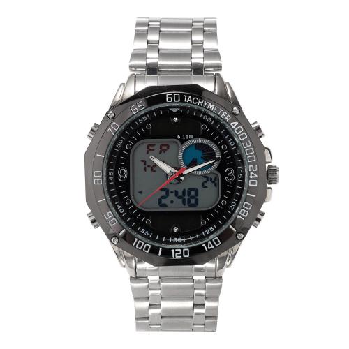 Reloj de Pulsera para Hombre, Vidrio, con Acero inoxidable 201, Resistente al agua de la vida & Joyería & movimiento japonés, más colores para la opción, longitud aproximado 22 cm, Vendido por UD