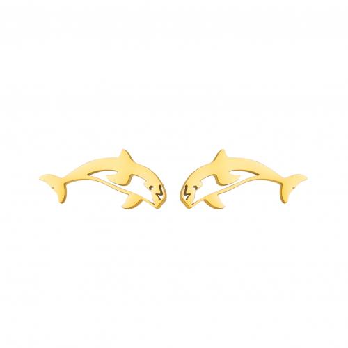 Stainless Steel Stud Earrings 304 Stainless Steel Animal Vacuum Ion Plating fashion jewelry & for woman Sold By Pair