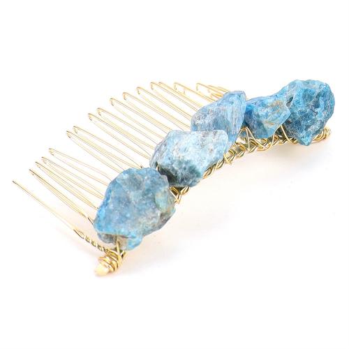 Decorative Hair Combs Zinc Alloy with Natural Stone gold color plated fashion jewelry & for woman nickel lead & cadmium free Sold By PC