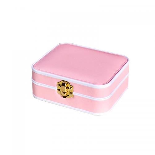 Multifunctionele sieraden box, ABS Plastic, met PU, Draagbare, meer kleuren voor de keuze, 135x115x50mm, Verkocht door PC