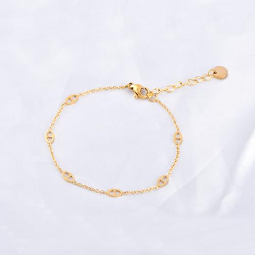 Bracelet d'acier titane, Placage, pour femme, doré, Vendu par PC