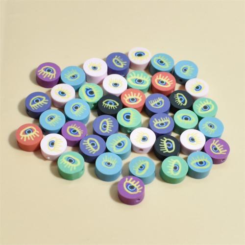 Polymer Clay Beads Flat Round DIY 10mm Approx Sold By Bag