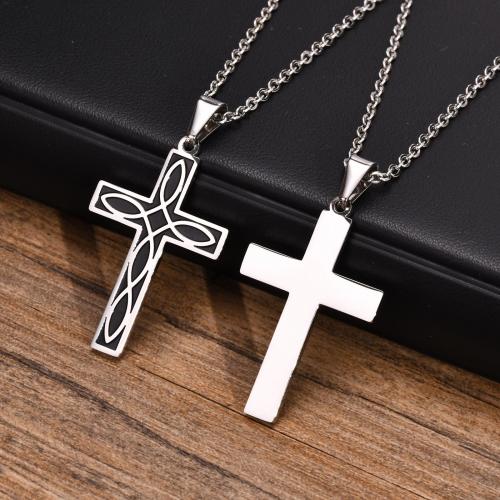 Stainless Steel Jewelry Necklace 304 Stainless Steel Cross fashion jewelry & for man Length Approx 60 cm Sold By PC