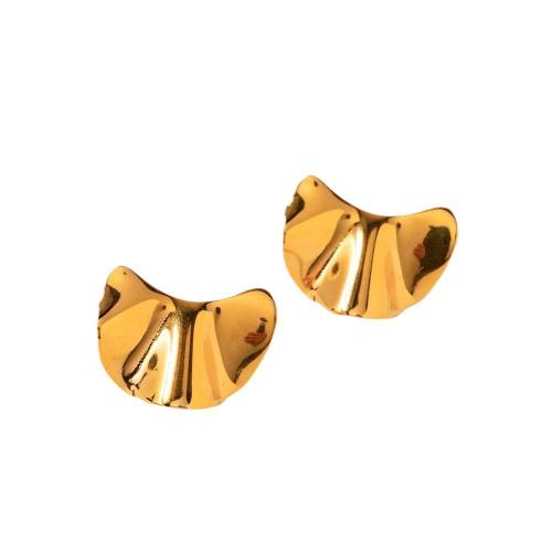 Stainless Steel Stud Earrings 304 Stainless Steel 18K gold plated fashion jewelry & for woman golden Sold By Pair