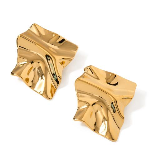 Roestvrij staal Stud Earrings, 304 roestvrij staal, mode sieraden & voor vrouw, gouden, 28.10x30mm, Verkocht door pair