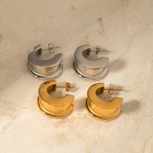 Stainless Steel Stud Earrings 304 Stainless Steel Vacuum Ion Plating fashion jewelry & for woman Sold By Pair