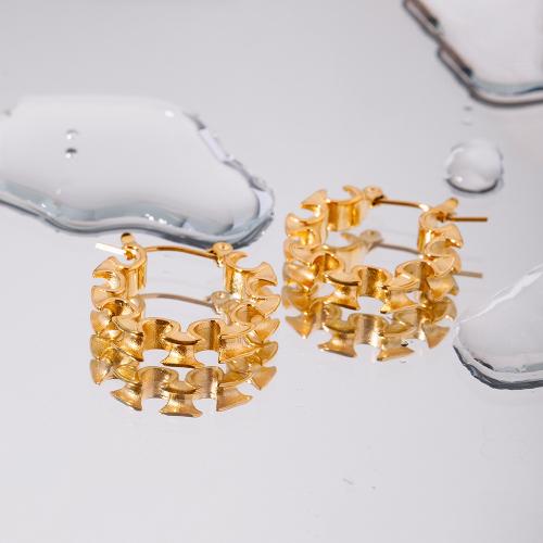 Stainless Steel Lever Back Earring 304 Stainless Steel 18K gold plated fashion jewelry & for woman golden Sold By Pair