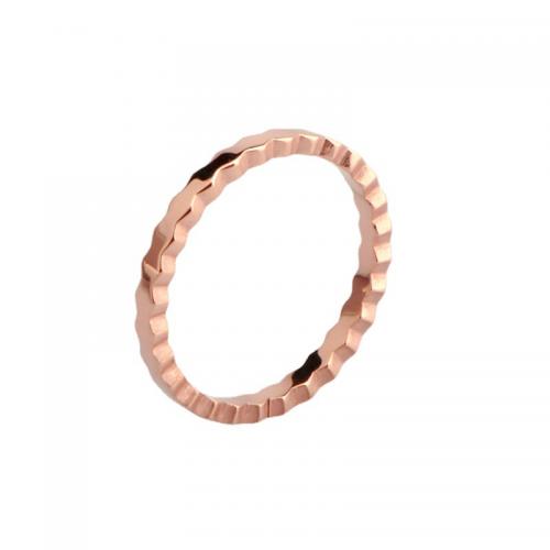 Titanium Steel Finger Ring plated & for woman rose gold color Sold By PC