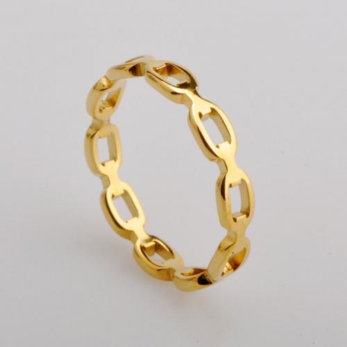 Titanium Steel Finger Ring plated & for woman golden Sold By PC