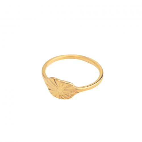 Anillo de dedo de acero inoxidable, acero inoxidable 304, chapado, diverso tamaño para la opción & para mujer, dorado, Vendido por UD