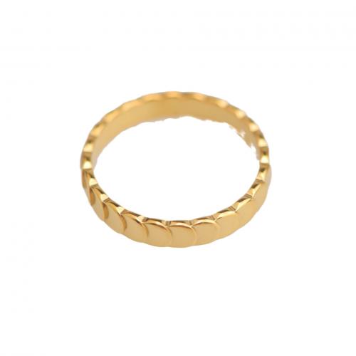 Anillo de dedo de acero inoxidable, acero inoxidable 304, chapado, diverso tamaño para la opción & para mujer, dorado, Vendido por UD