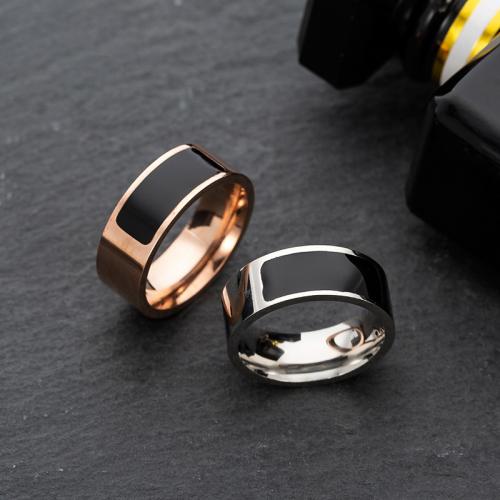 Anillo de dedo de acero inoxidable, acero inoxidable 304, Joyería & unisexo & diverso tamaño para la opción, más colores para la opción, libre de níquel, plomo & cadmio, Width 8mm,Thickness 2mm, Vendido por UD