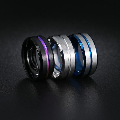 Anillo de dedo de acero inoxidable, acero inoxidable 304, Joyería & diverso tamaño para la opción & para hombre, más colores para la opción, libre de níquel, plomo & cadmio, Width 8mm,Thickness 2.2mm, Vendido por UD