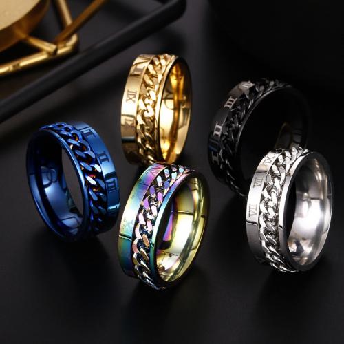 Anillo de dedo de acero inoxidable, acero inoxidable 304, Joyería & diverso tamaño para la opción & para hombre, más colores para la opción, libre de níquel, plomo & cadmio, Width 8mm,Thickness 2mm, Vendido por UD