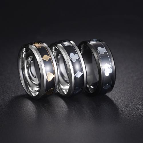 Stainless Steel Finger Ring 304 Stainless Steel fashion jewelry & Unisex nickel lead & cadmium free Width 8mm Thickness 2mm Sold By PC