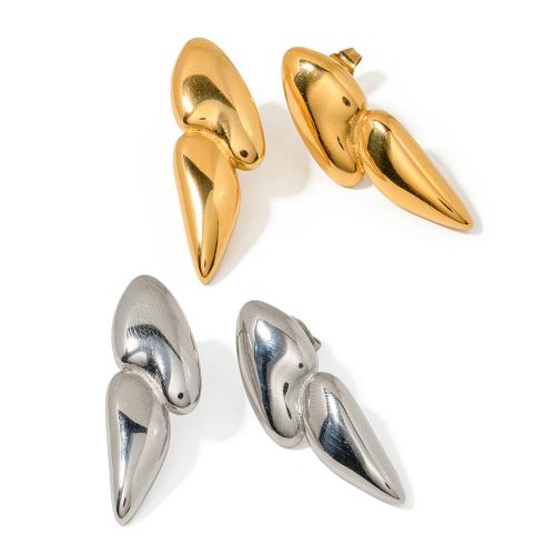 Stainless Steel Stud Earrings 304 Stainless Steel Vacuum Ion Plating fashion jewelry & for woman Sold By Pair