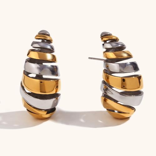 Stainless Steel Stud Earrings 316L Stainless Steel Vacuum Ion Plating fashion jewelry & for woman Sold By Pair