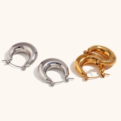 Stainless Steel Lever Terug Earring, 316L roestvrij staal, mode sieraden & voor vrouw, meer kleuren voor de keuze, 23.20x25.50mm, Verkocht door pair