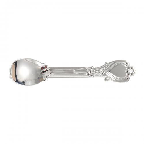 Næb klip, Zinc Alloy, Spoon, for kvinde, sølv, nikkel, bly & cadmium fri, 64x15mm, Solgt af PC