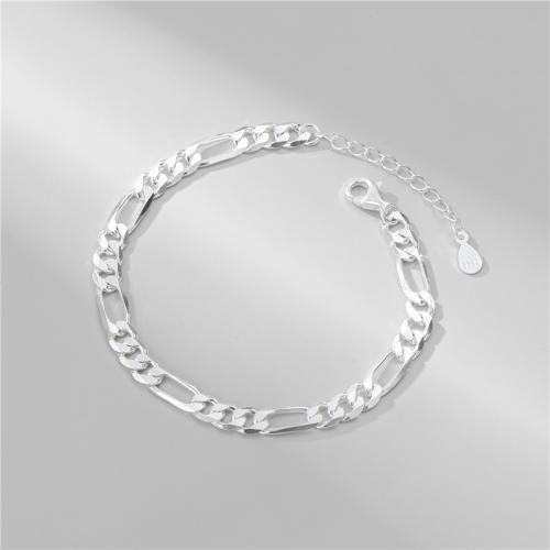 Sterling Sølv Armbånd, 925 Sterling Sølv, med 5CM extender kæde, poleret, for kvinde, sølv, Længde Ca. 15 cm, Solgt af PC