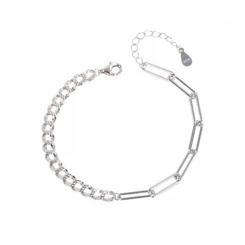 Sterling Silber Armbänder, 925 Sterling Silber, mit Verlängerungskettchen von 3CM, poliert, für Frau, keine, Länge ca. 16.5 cm, verkauft von PC