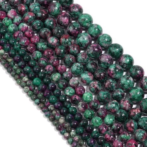 Edelsteen Sieraden Kralen, Ruby in Zoisite, Ronde, DIY & verschillende grootte voor keus, gemengde kleuren, Per verkocht Ca 38 cm Strand