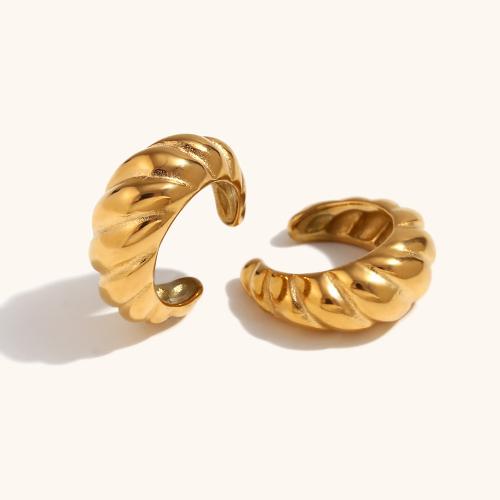 Trendy ear cuffs, 316L roestvrij staal, 18K verguld, mode sieraden & voor vrouw, gouden, 16.20x7mm, Verkocht door pair