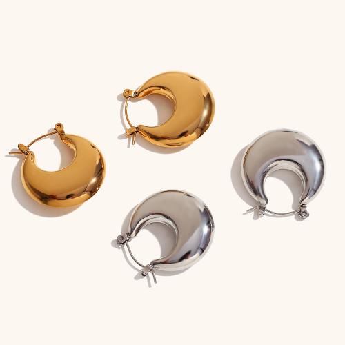 Rustfrit stål Lever Tilbage Earring, 316L Stainless Steel, mode smykker & for kvinde, flere farver til valg, 25x26.80mm, Solgt af par