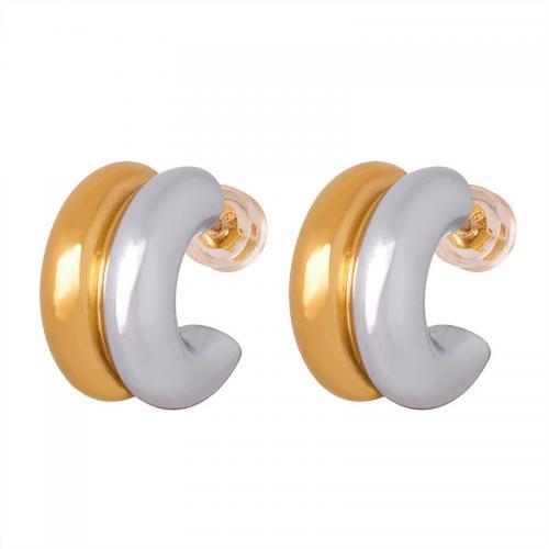 Titanium Steel  Earring Vacuum Ion Plating fashion jewelry & for woman Sold By Pair