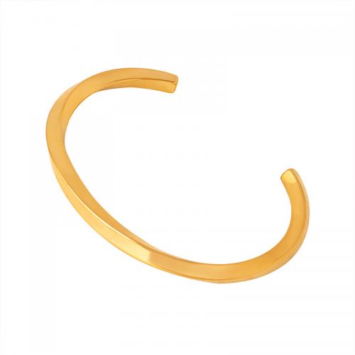 Bracelet d'acier titane, Plaqué or 18K, bijoux de mode & pour femme, protéger l'environnement, sans nickel, plomb et cadmium, Inner diameter:6cm,width:0.47cm., Vendu par PC