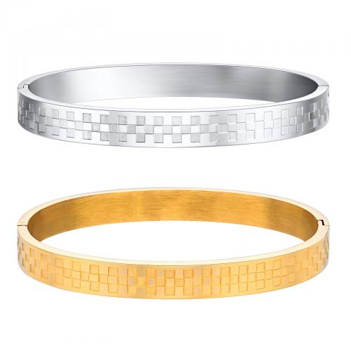 Rozsdamentes acél bangle, 304 rozsdamentes acél, galvanizált, divat ékszerek & az ember, több színt a választás, nikkel, ólom és kadmium mentes, Inner diameter :65mm, width :8mm., Által értékesített PC