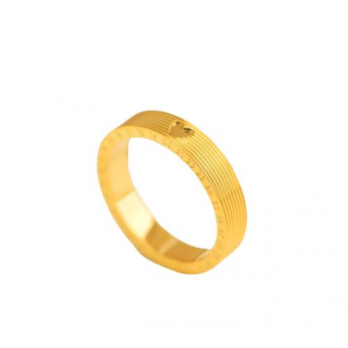 Bague en acier inoxydable, Acier inoxydable 304, Placage, normes différentes pour le choix & pour femme, doré, Vendu par PC