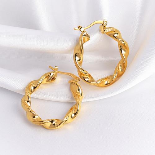 Stainless Steel Lever Terug Earring, 304 roestvrij staal, gepolijst, voor vrouw, gouden, Verkocht door pair