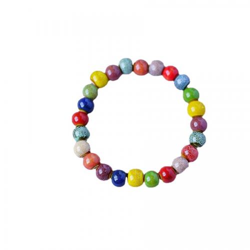 Pulsera de Porcelana, con Hilo elástico, unisexo & diferentes estilos para la opción, multicolor, longitud aproximado 14-20 cm, 10PCs/Grupo, Vendido por Grupo