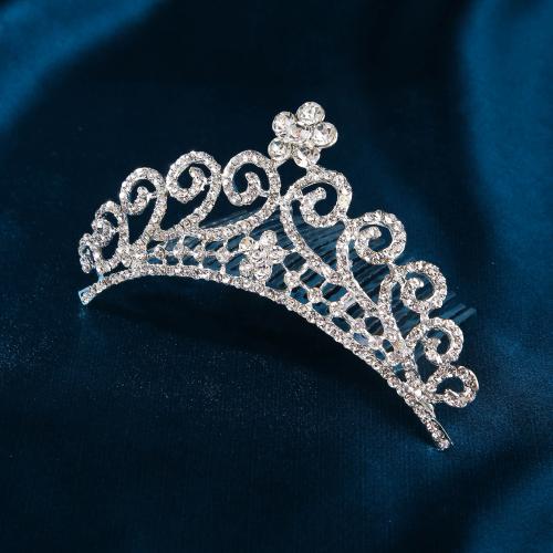 Tiara's, Zinc Alloy, mode sieraden & verschillende stijlen voor de keuze & voor vrouw & met strass, zilver, nikkel, lood en cadmium vrij, Verkocht door PC