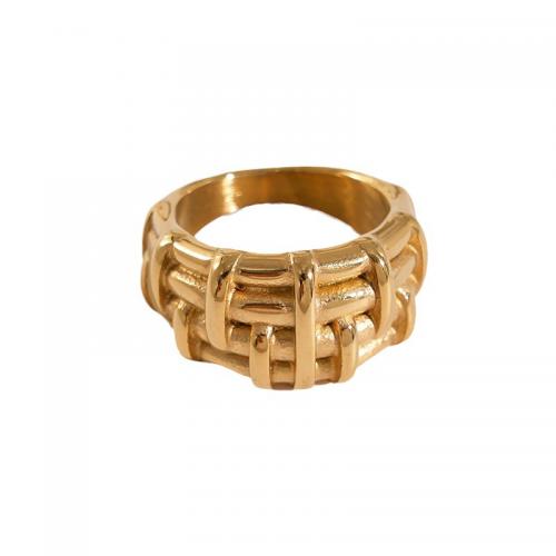 304 roestvrij staal Finger Ring, hek, gold plated, verschillende grootte voor keus & voor vrouw, Maat:6-9, Verkocht door PC