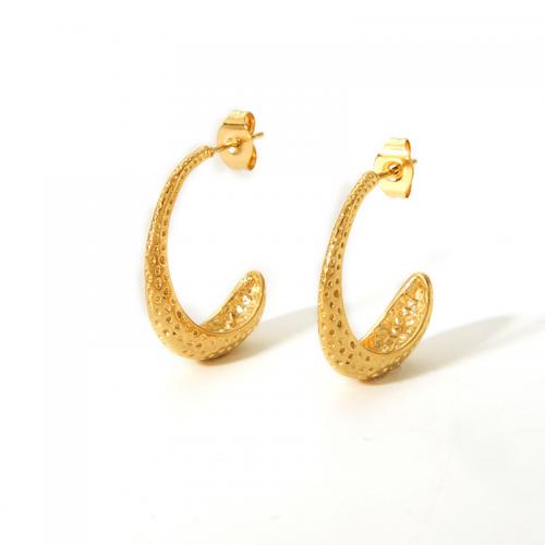 Pendientes de Acero Inoxidable, acero inoxidable 304, 18K chapado en oro, Joyería & para mujer, dorado, Vendido por Par