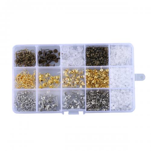 DIY sieraden materiaal, Ijzer, met Plastic Box & Zinc Alloy, plated, 15 cellen, gemengde kleuren, nikkel, lood en cadmium vrij, 172x100x22mm, Verkocht door box