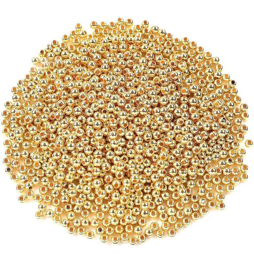 Perles en plastique revêtue de cuivre, plastique revêtu de cuivre, Rond, Placage, DIY, plus de couleurs à choisir, 4mm, Trou:Environ 1.3mm, Environ 3000PC/sac, Vendu par sac