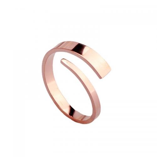 Titanium Steel Finger Ring plated & for woman rose gold color Sold By PC