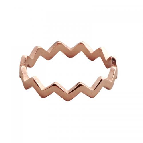 Titanium Steel Finger Ring plated & for woman rose gold color Sold By PC