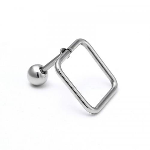 Titan stål örhänge, plated, Unisex, silver, 12x11mm, Säljs av PC