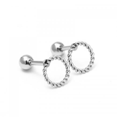 Titanium Steel  Earring plated Unisex silver color Sold By PC