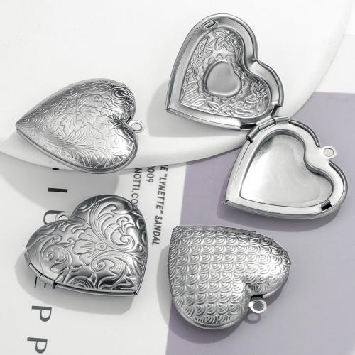 Fashion Locket Pendants 304 Stainless Steel DIY & with photo locket original color nickel lead & cadmium free Sold By Bag