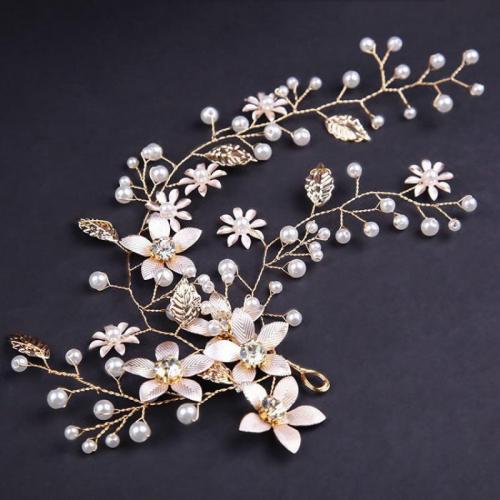 Headband Zinc Alloy with Plastic Pearl fashion jewelry & for woman & with rhinestone nickel lead & cadmium free 240mm Sold By PC