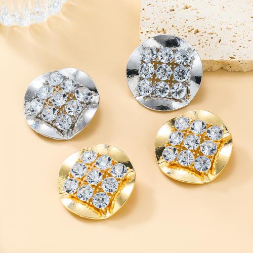 Zinc Alloy Stud Earring plated fashion jewelry & for woman & with rhinestone nickel lead & cadmium free Sold By Pair