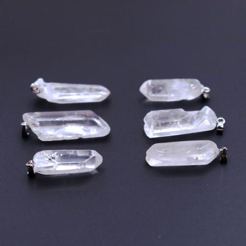 Natural Quartz Riipukset, Clear Quartz, muoti korut & tee-se-itse, selkeä, Length about 8x30mm,Hight about 15x50mm, Myymät PC