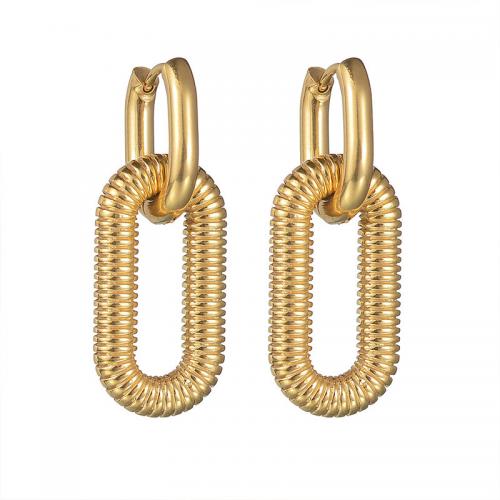 Stainless Steel Drop Earring 304 Stainless Steel fashion jewelry & for woman golden Sold By Pair