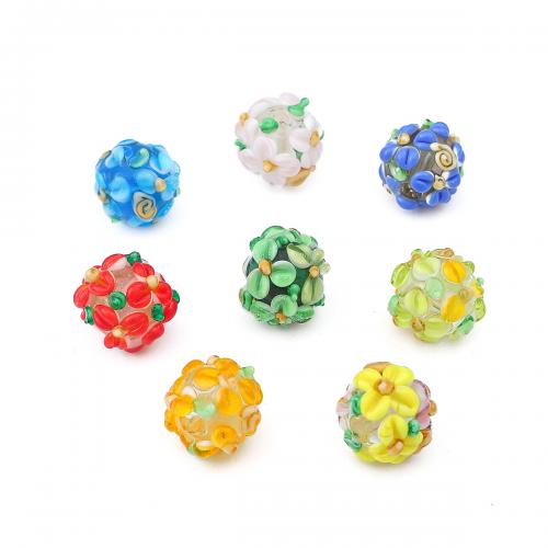 Handgemaakte Lampwork Beads, Bloem, DIY, meer kleuren voor de keuze, 12mm, Gat:Ca 1mm, Verkocht door PC