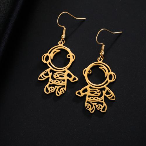 Nerezová ocel Drop náušnice, 304 Stainless Steel, Astronaut, pro ženy & dutý, více barev na výběr, 30.90x21.70mm, Prodáno By Pair